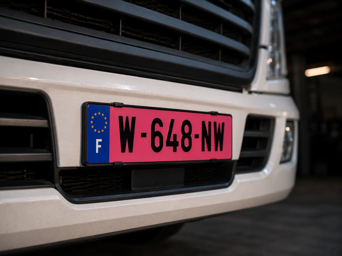 Plaque W garage convoyeur professionnel poids lourd - Expertise Convoyage